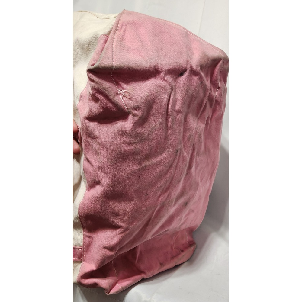 LL Bean Boat &Tote Canvas Bag Pink Zoe Monogram Large Made in USA SOME STAINING - Picture 9 of 9